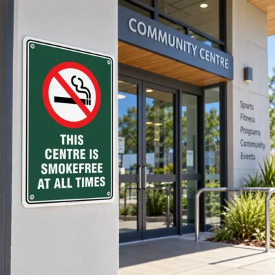 Centre Is Smokefree At All Times Sign