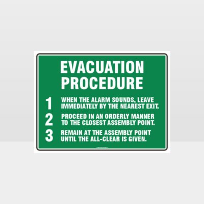 Evacuation Procedure Sign