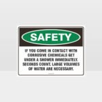 Corrosive Chemicals Sign