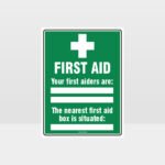 First Aid Notice Sign