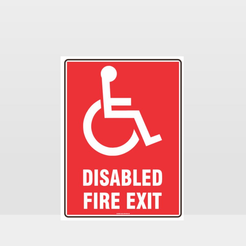Fire Disabled Fire Exit Sign