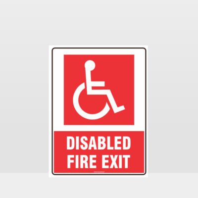 Fire Disabled Fire Exit Sign