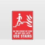 Use Stairs Fire Sign 02