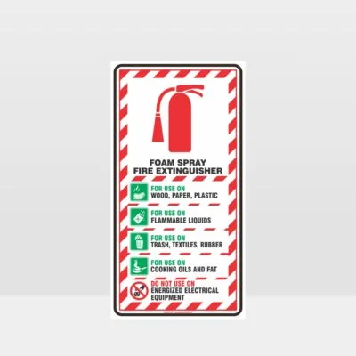 Foam Spray Fire Extinguisher Sign