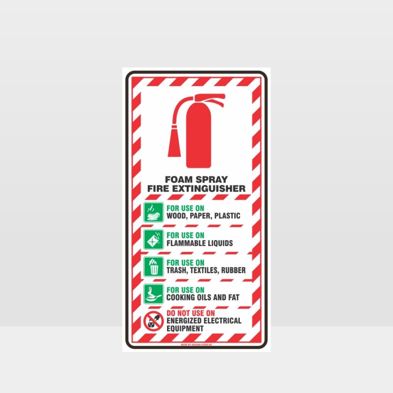 Foam Spray Fire Extinguisher Sign