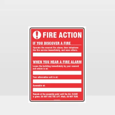 Fire Action Sign