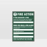 Fire Action Green Sign