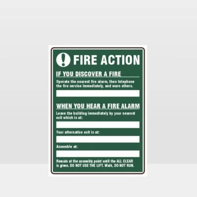 Fire Action Green Sign