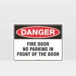 Fire Door No Parking Sign