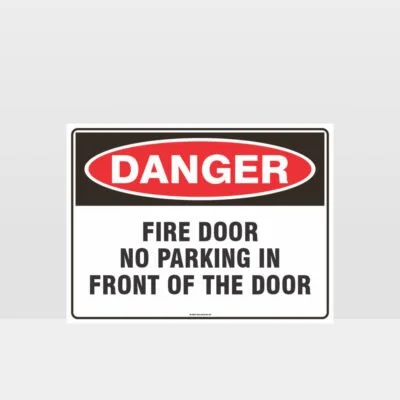 Fire Door No Parking Sign