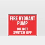 Fire Hydrant Pump Sign
