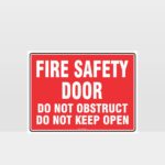 Fire Safety Door No Obstruction Sign