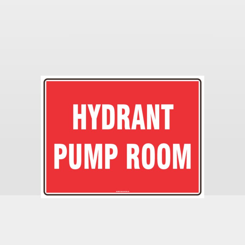 Hydrant Pump Room Sign