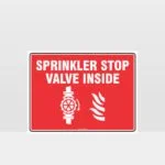 Sprinkler Stop Valve Inside Sign