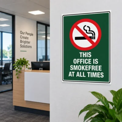 This Office Smoke Free At All Times Sign