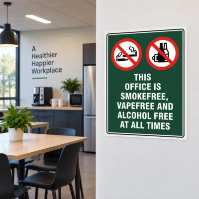 This Office Smoke Vape Alcohol Free Sign