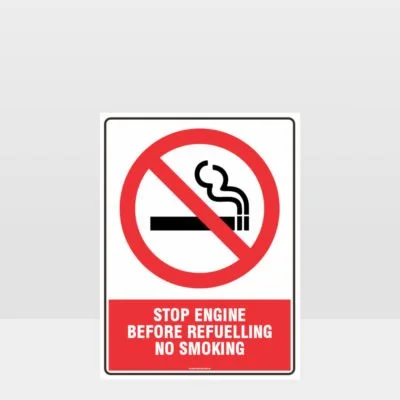 Prohibition Stop Engine Sign