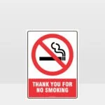 Prohibition Thank You For Not Smoking Sign