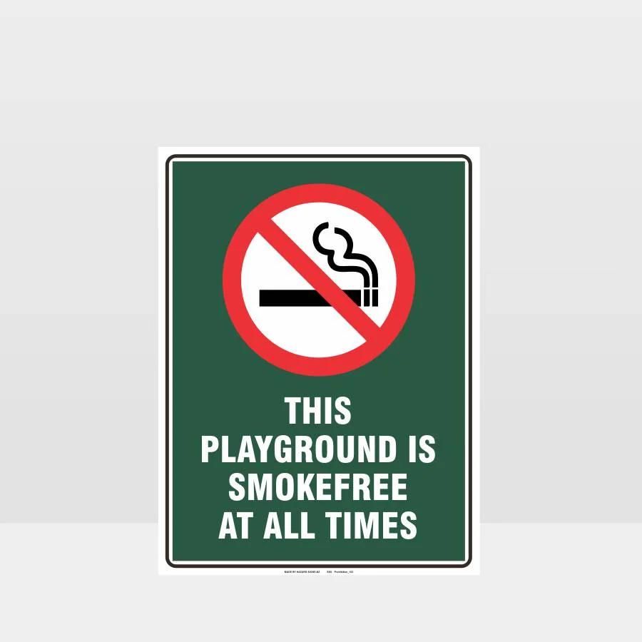 Prohibition This Playground Is Smokefree At All Times Sign