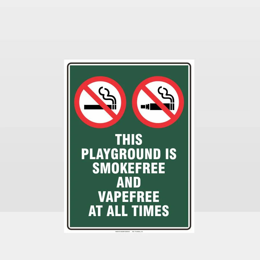 Prohibition This Playground Is Smoke And Vape Free At All Times Sign