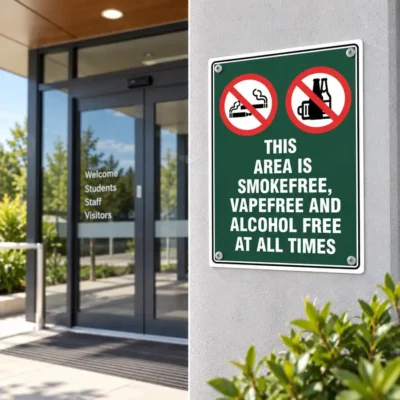 This Area Is Smoke Vape Alcohol Free Sign