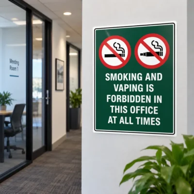 Smoking And Vaping Forbidden In This Office Sign