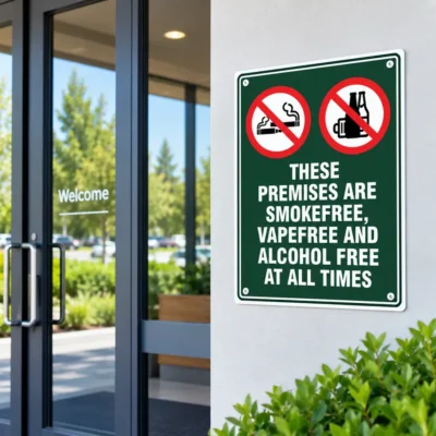 These Premises Smoke Vape Alcohol Free Sign NZ