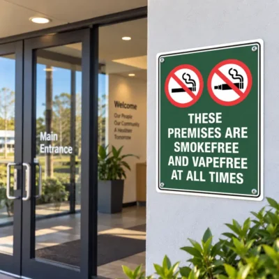 These Premises Are Smokefree And Vapefree At All Times Sign
