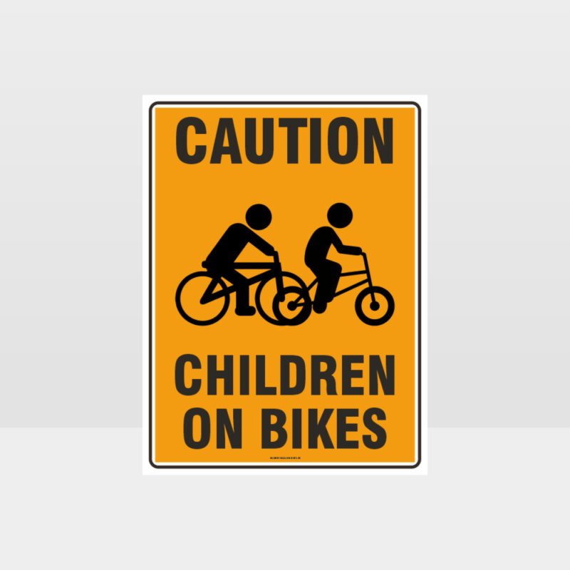 Caution Children On Bikes Sign