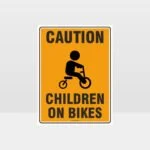 Caution Children On Bikes 02 Sign