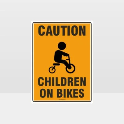 Caution Children On Bikes 02 Sign