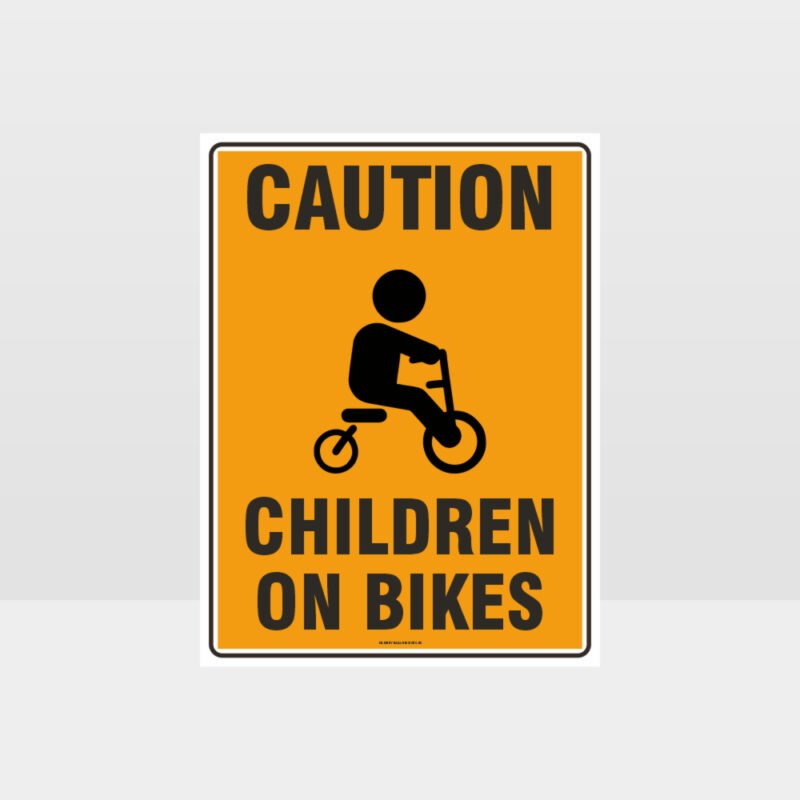 Caution Children On Bikes 02 Sign