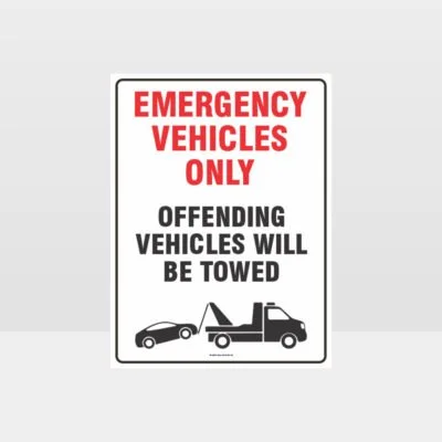 Emergency Vehicles Only 01 Sign