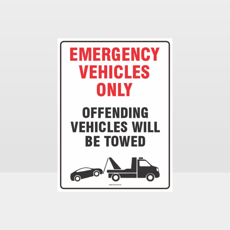 Emergency Vehicles Only 01 Sign