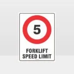 Forklift Speed Limit 5km Sign