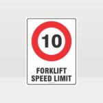 Forklift Speed Limit 10km Sign