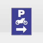 Motorcycle Parking Right Arrow Sign