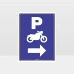 Motorcycle Parking Right Arrow Sign