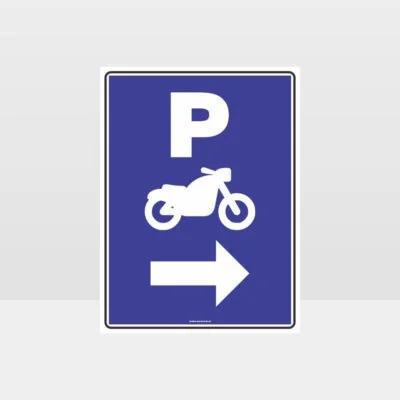 Motorcycle Parking Right Arrow Sign
