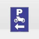 Motorcycle Parking Left Arrow Sign