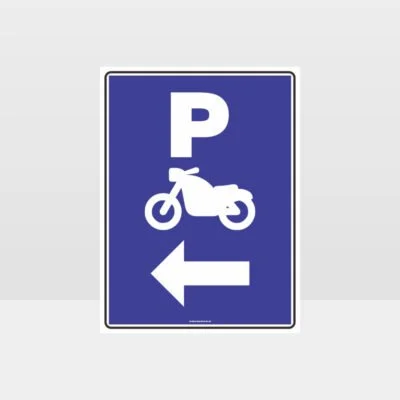 Motorcycle Parking Left Arrow Sign