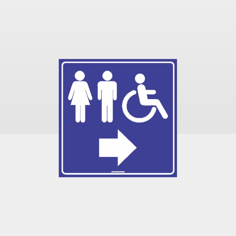 Male Female Accessible Toilets Right Arrow Sign