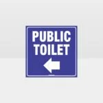 Public Left Arrow Toilet Sign