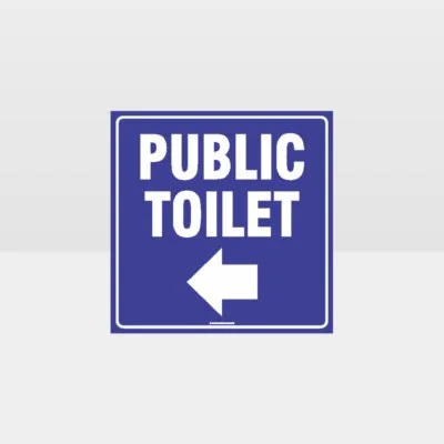 Public Left Arrow Toilet Sign