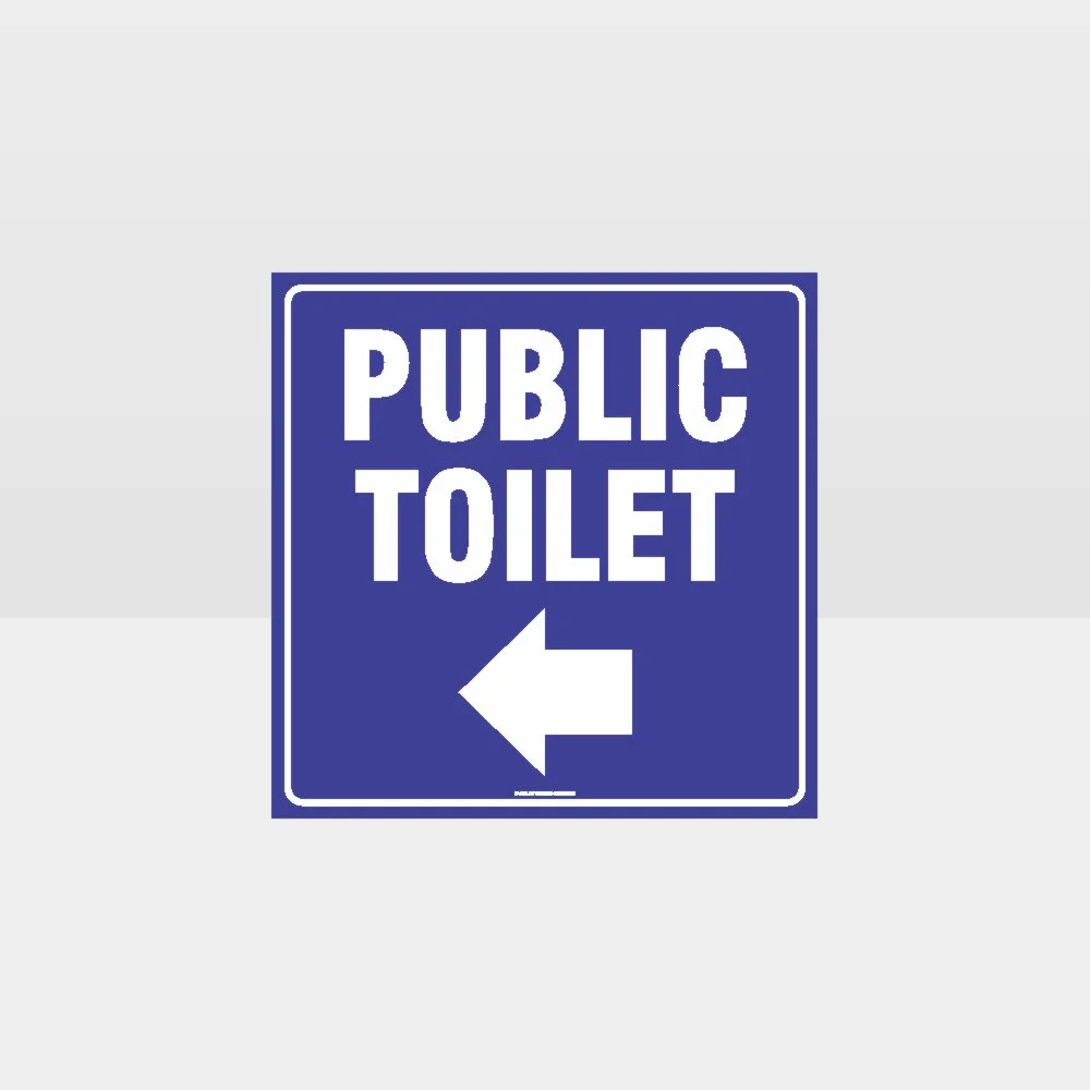 Public Left Arrow Toilet Sign