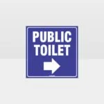 Public Right Arrow Toilet Sign
