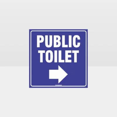 Public Right Arrow Toilet Sign