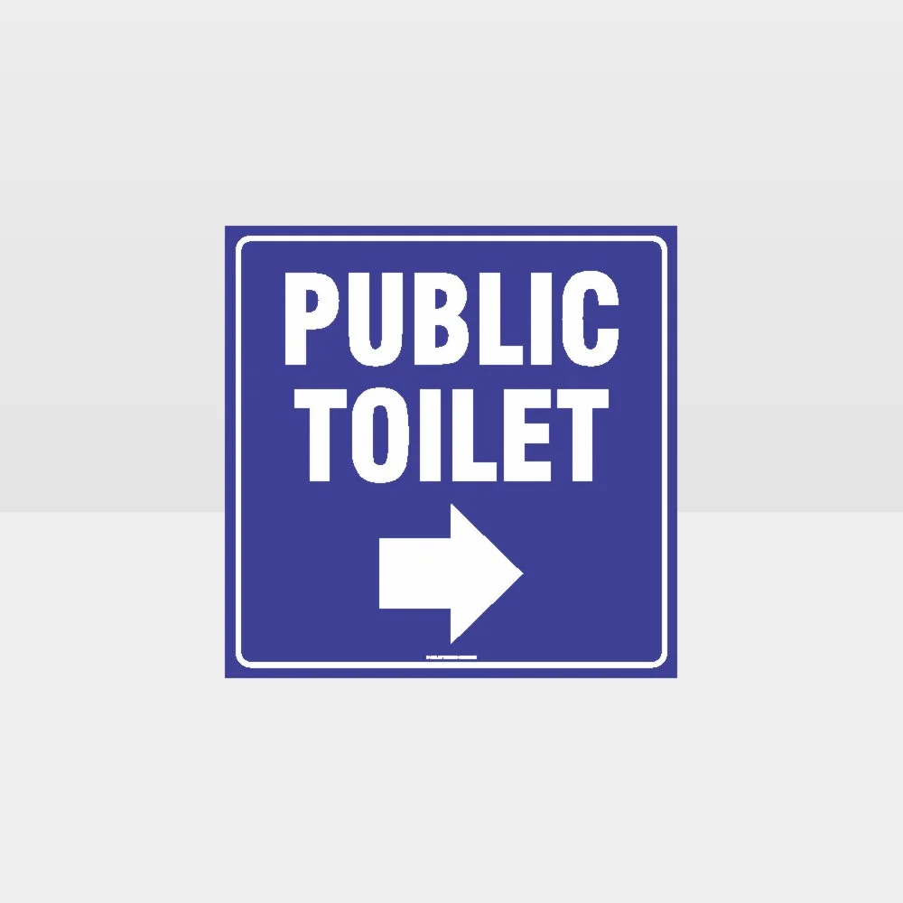 Public Right Arrow Toilet Sign