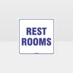 Rest Rooms White background Sign
