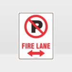 Fire Lane Left And Right Arrow Sign